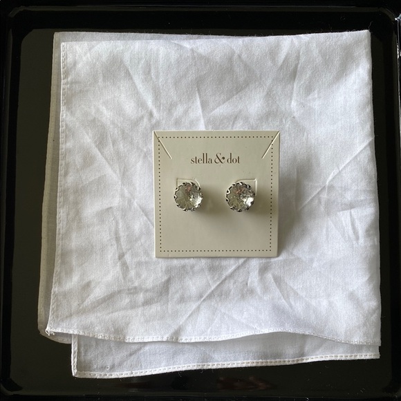 Stella & Dot Silver Stud Earrings - Picture 1 of 2